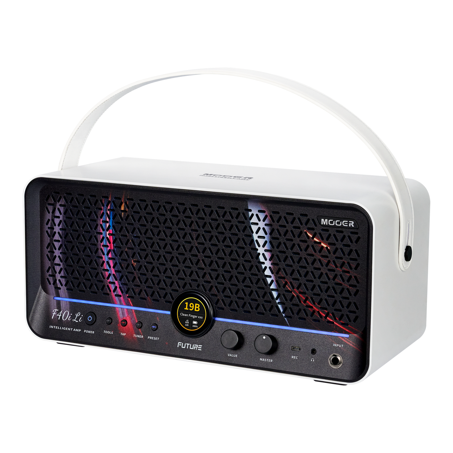 Mooer - F40i Li | 充電式バッテリー内蔵 コンボアンプ ギター アンプ タッチスクリーン搭載 40Wステレオ出力 デスクトップアンプ スピーカー