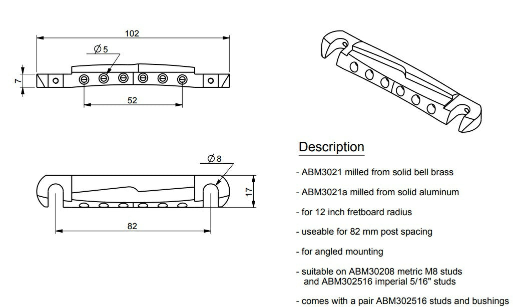 ABM/ABM3021G ラップアラウンドブリッジ ゴールド(ベルブラス製)