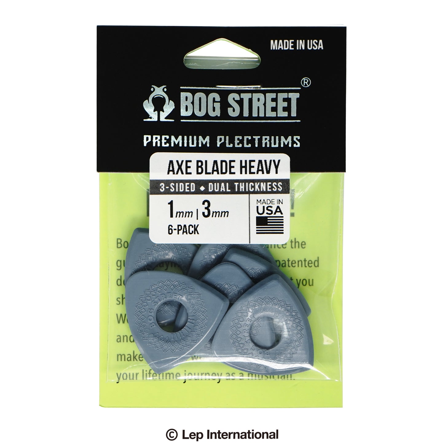 BOG STREET AXE BLADE: HEAVY 6-pack ピック ギター【ゆうパケット対応可能】