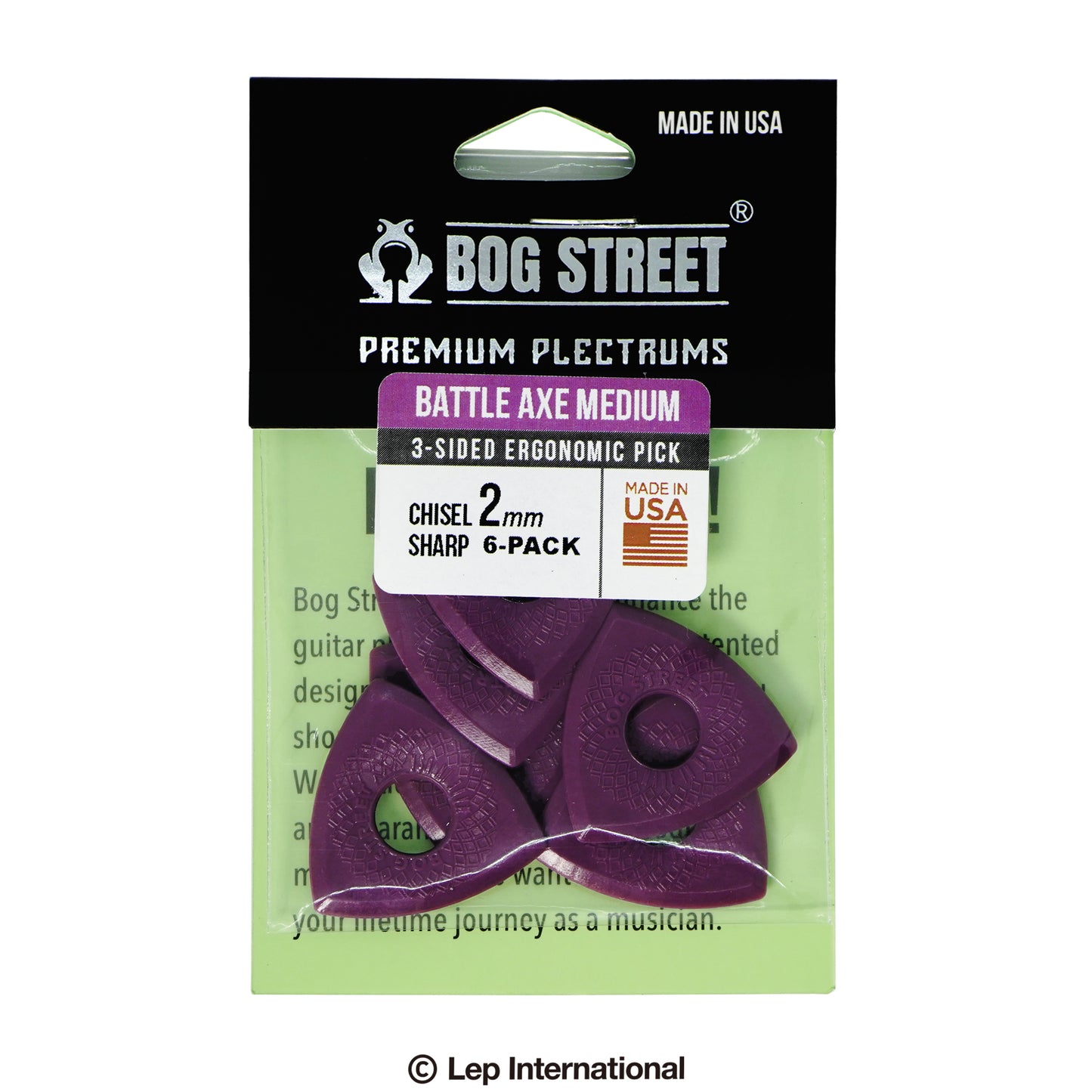 BOG STREET BATTLE AXE MEDIUM: SMOOTH-EDGE 6-pack / ピック ギター 【ゆうパケット対応可能】