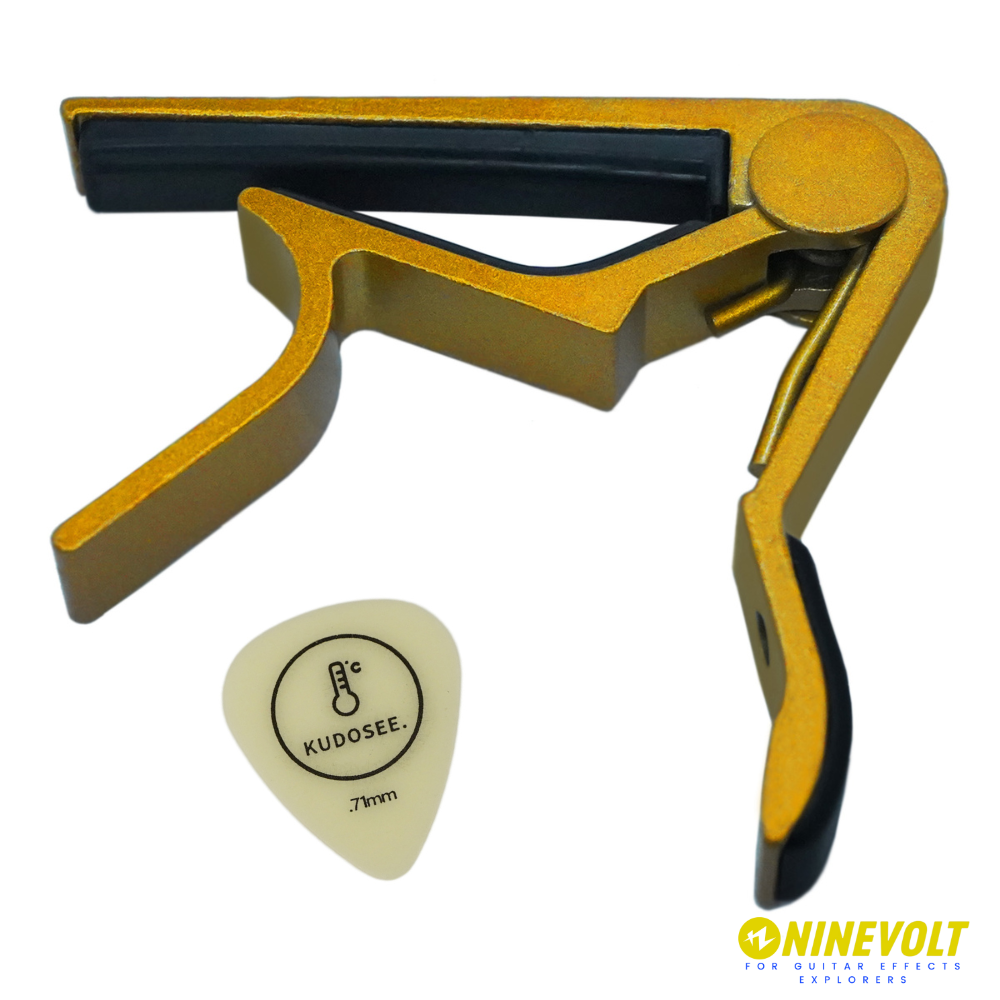 9℃ Basic Capo For Guitar 厚みが選べるオリジナルピック付き / カポタスト エレキ・アコースティック・クラシックギター用【ゆうパケット対応可能】