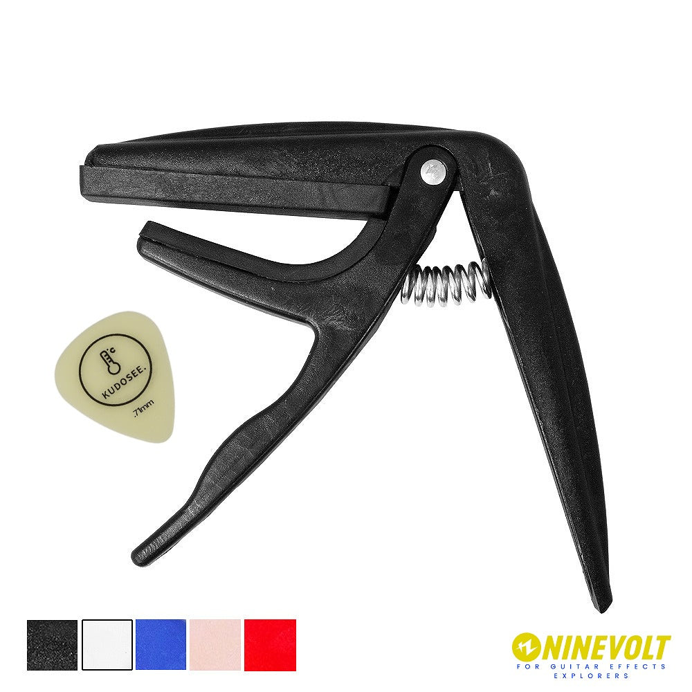 9℃ - Basic Capo for Ukulele 厚みが選べるオリジナルピック付き | ウクレレ・マンドリン・バンジョー用 カポタスト アクセサリー【ゆうパケット対応可能】