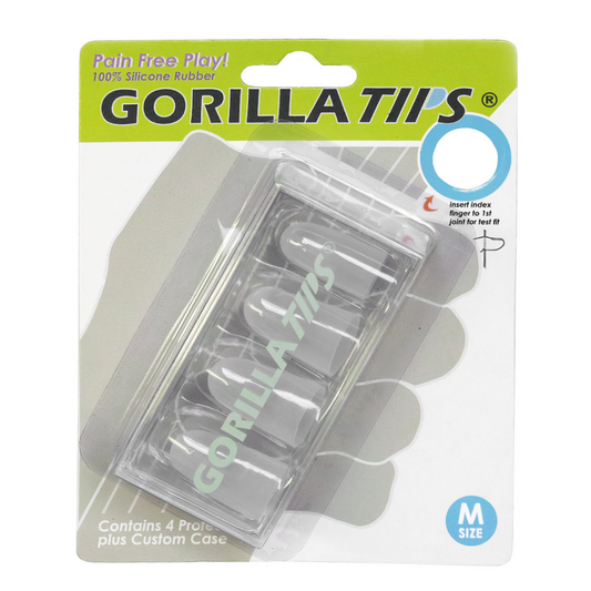 Gorilla Tips - Medium Clear | 指先が痛くなりにくいギター ベース 練習用指サック 弦楽器 フィンガープロテクター 指先保護 【ゆうパケット対応可能】