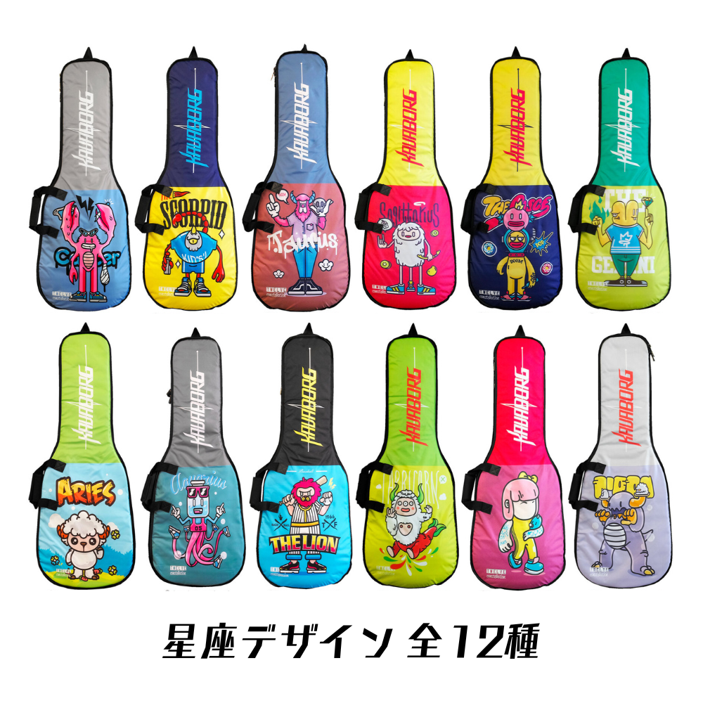 Kavaborg - KCE80E Electric Guitar Gig Bag I009デザイン9 獅子座 Leo ポップな12星座デザインのギグバッグ | セミハード ギターケース リュックタイプ