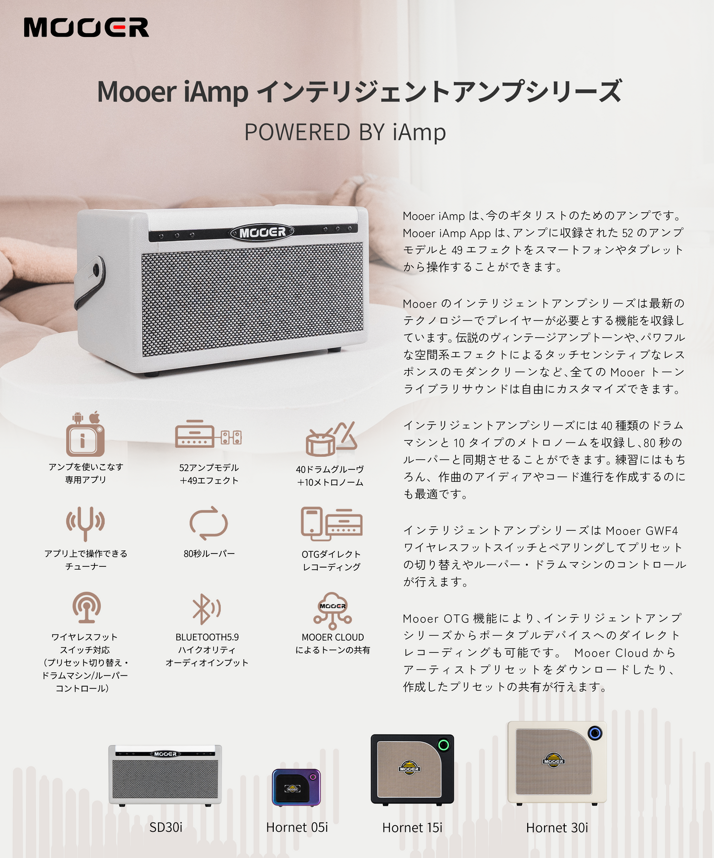 Mooer - Hornet 30i | 30W コンボアンプ ギター アンプ デジタルモデリングアンプ