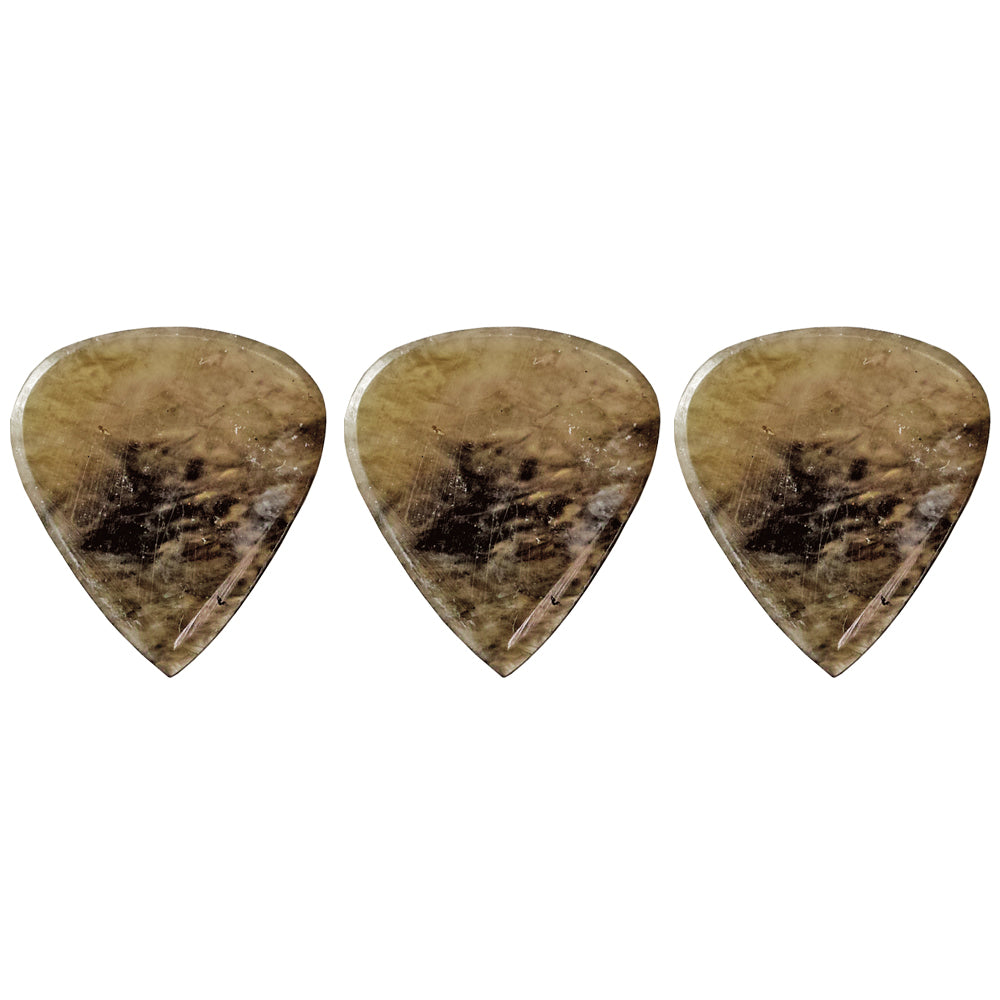 9℃ - レジン (樹脂) で作られた扱いやすい ジャズ ピック 2.5mm 3枚入り | Resin Jazz Pick Clear and Green Moss Small (RE-JP-N-CGM-S-2.5)【ゆうパケット対応可能】