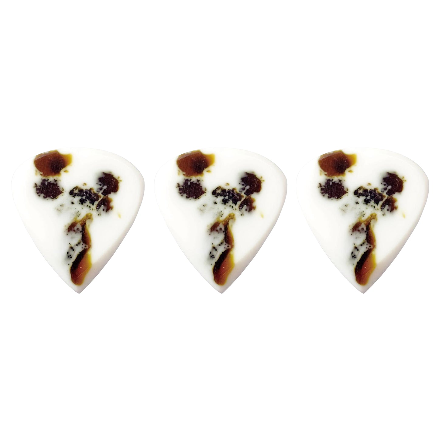9℃ - レジン (樹脂) で作られた扱いやすい ジャズ ピック 3.0mm 3枚入り | Resin Jazz Pick White and Brown Small 3mm (RE-JP-N-WB-S-3.0) スモールサイズ【ゆうパケット対応可能】