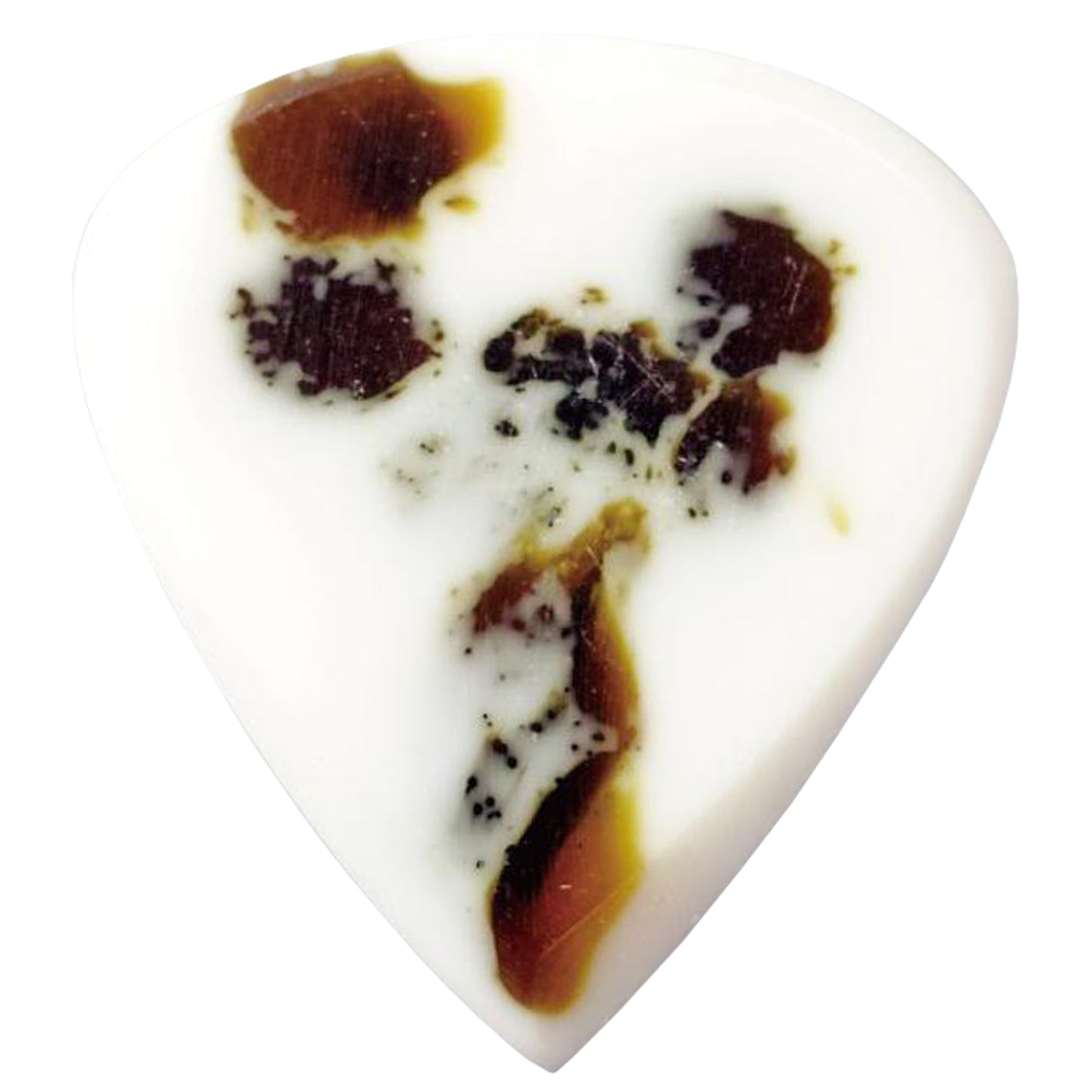 9℃ - レジン (樹脂) で作られた扱いやすい ジャズ ピック 3.0mm | Resin Jazz Pick White and Brown Small 3mm (RE-JP-N-WB-S-3.0) スモールサイズ【ゆうパケット対応可能】