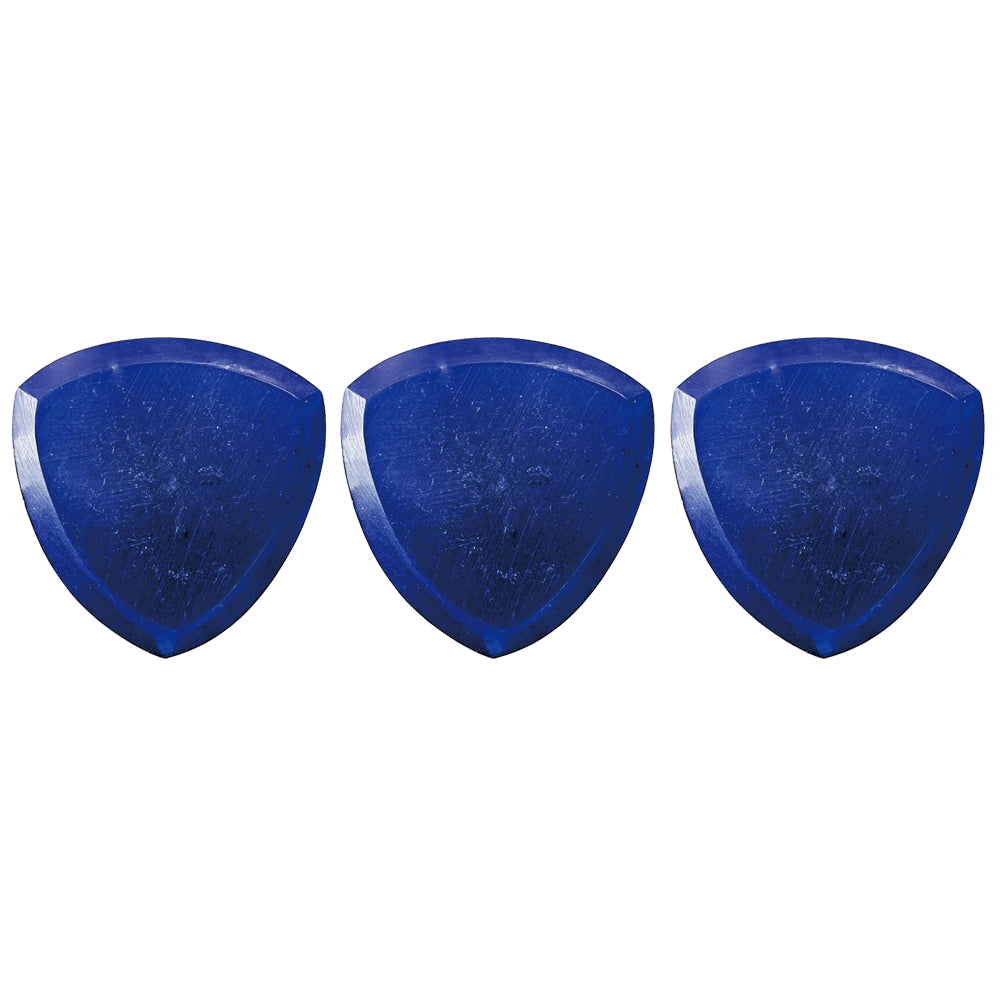 9℃ - レジン (樹脂) で作られた扱いやすい トライアングル (おにぎり型) ピック 3.0mm 3枚入り | Resin Tri Pick Chamfer Deep Blue Small 3mm (RE-TC-N-DB-S-3.0) スモールサイズ 【ゆうパケット対応可能】