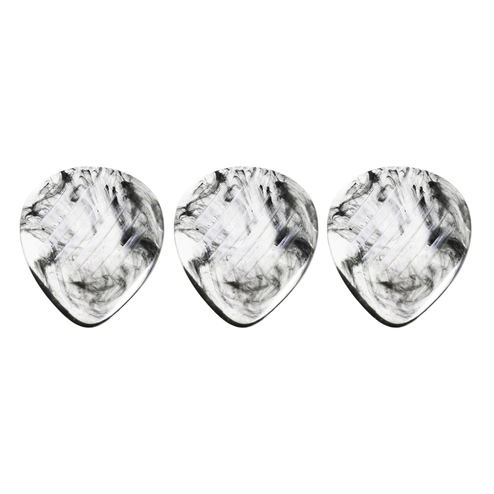 9℃ - レジン (樹脂) で作られた扱いやすい ティアドロップ ピック 3.0mm 片面くぼみ 滑り止め加工 3枚入り | Resin Tear Drop Dent Clear and Black 3mm (RE-TD-D-CBK-3.0) ティアドロップ 3.0mm【ゆうパケット対応可能】