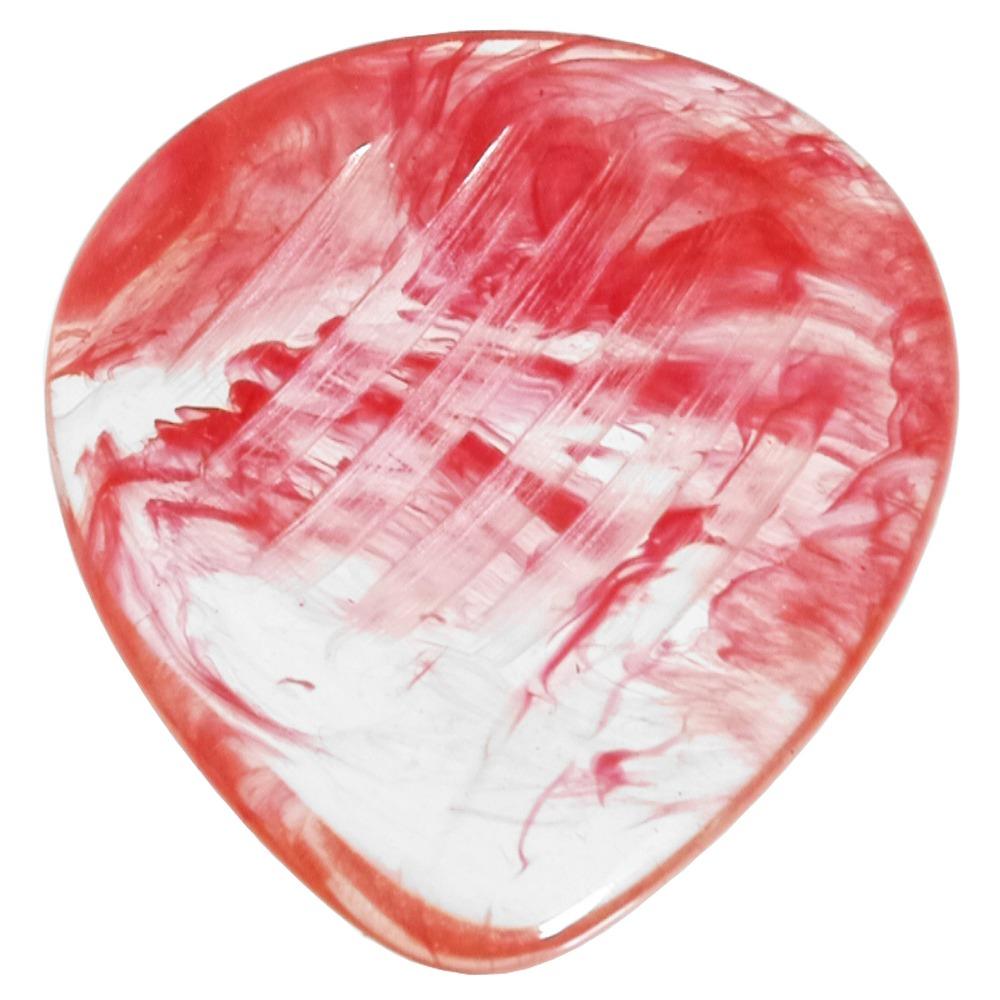 9℃ - レジン (樹脂) で作られた扱いやすい ティアドロップ ピック 3.0mm 片面くぼみ 滑り止め加工 | Resin Tear Drop Dent Clear and Red 3mm (RE-TD-D-CR-3.0) ティアドロップ 3.0mm【ゆうパケット対応可能】