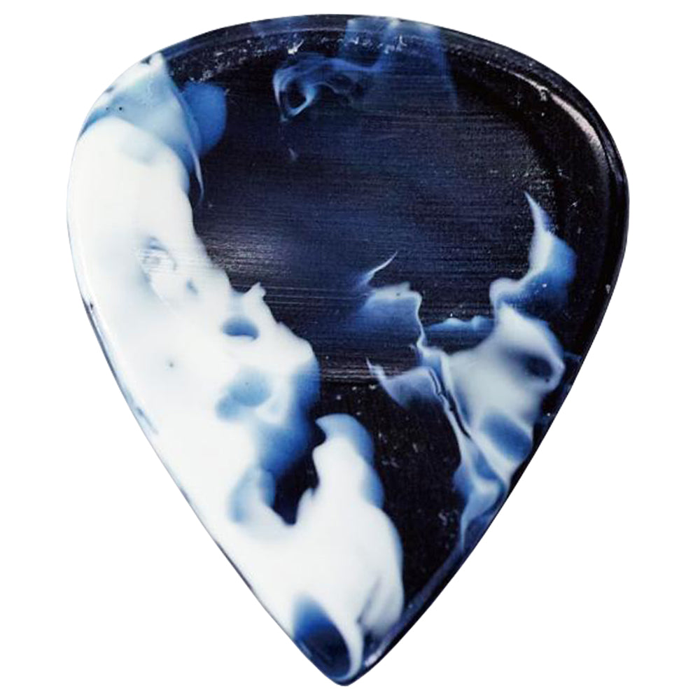9℃ - レジン (樹脂) で作られた扱いやすい ティアドロップ ピック 2.5mm 片面くぼみ加工 | Resin Tear Drop Dent Deep Blue and White (RE-TD-D-DBW-2.5)【ゆうパケット対応可能】