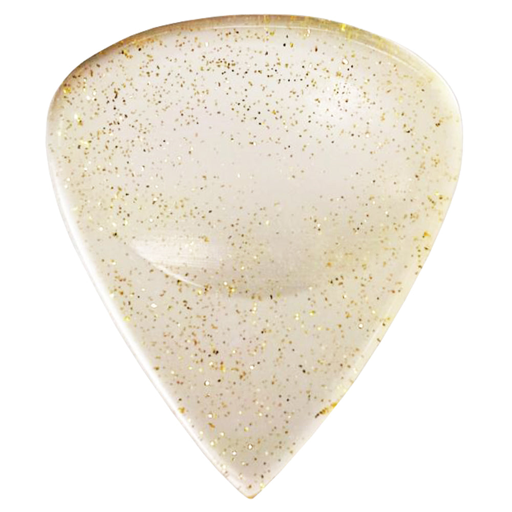 9℃ - レジン (樹脂) で作られた扱いやすい ティアドロップ ピック 3.0mm 片面くぼみ加工 | Resin Tear Drop Dent Yellow and Gold 3mm (RE-TD-D-YG-3.0)【ゆうパケット対応可能】