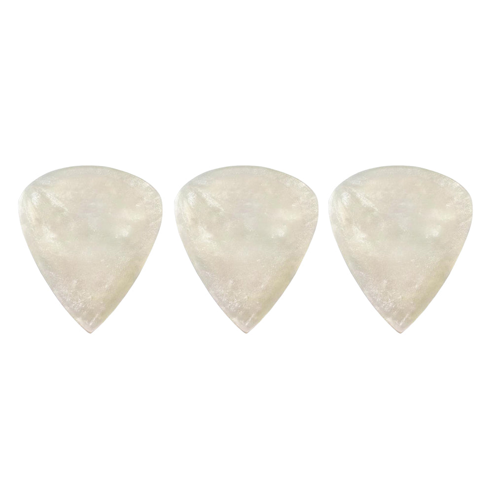 9℃ - レジン (樹脂) で作られた扱いやすい ティアドロップ ピック 3.0mm 両面くぼみ加工 3枚入り | Resin Tear Drop Double Dent Clear and Silver 3mm (RE-TD-DD-CS-3.0)【ゆうパケット対応可能】