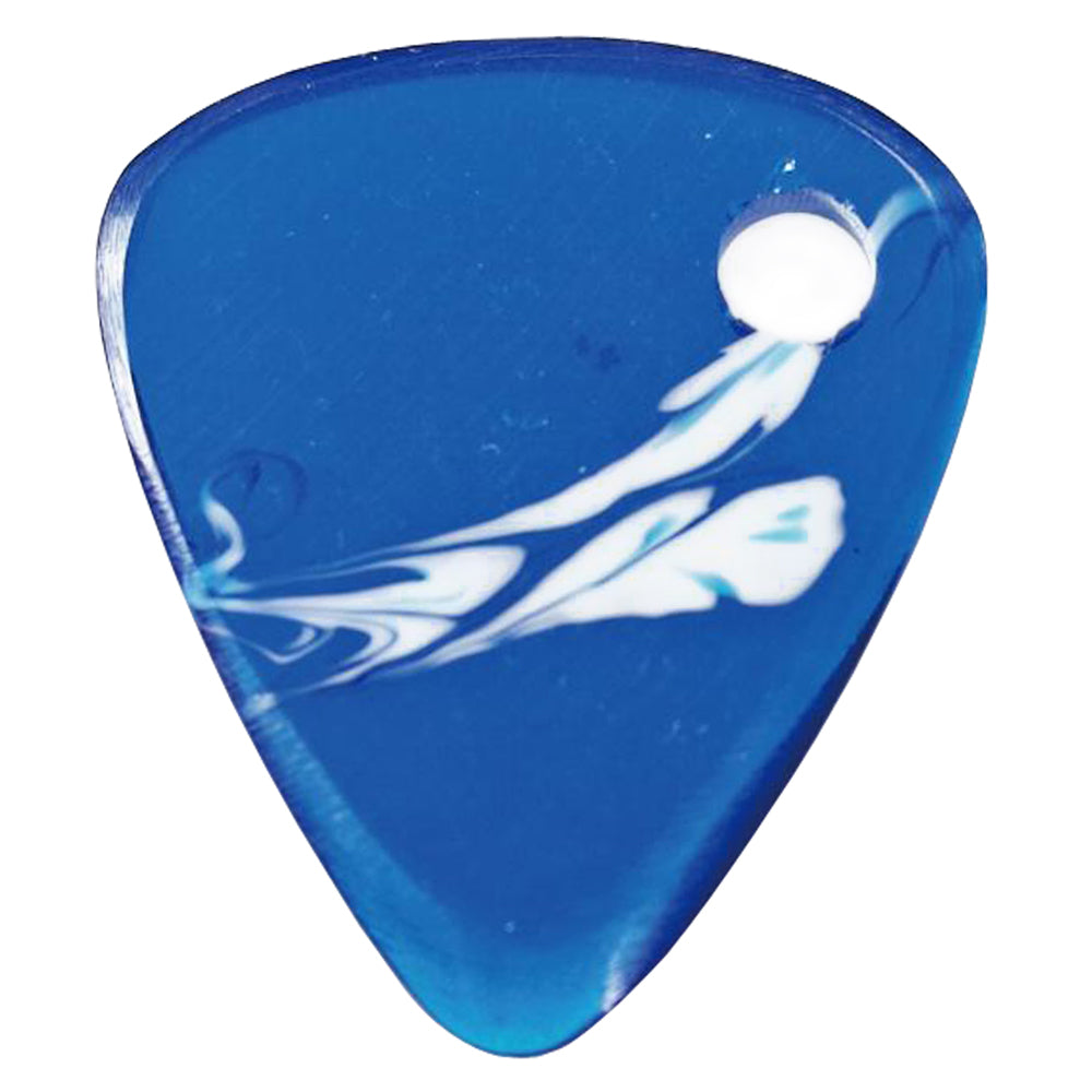 9℃ - レジン (樹脂) で作られた扱いやすい ティアドロップ ピック 2.5mm ホール 穴あけ加工 | Resin Tear Drop Chamfer Blue and White Side Hall (RE-TDC-N-BW-SH-2.5) ホール、穴あけ加工【ゆうパケット対応可能】