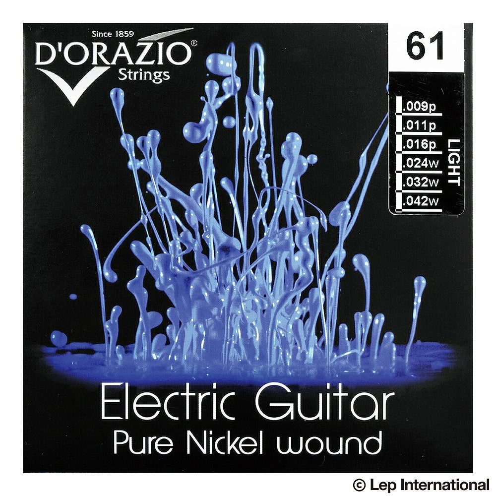 D'Orazio Strings - Electric Guitar Pure Nickel 99% Round Wound 61 (Light 009-042) 【ゆうパケット対応可能】