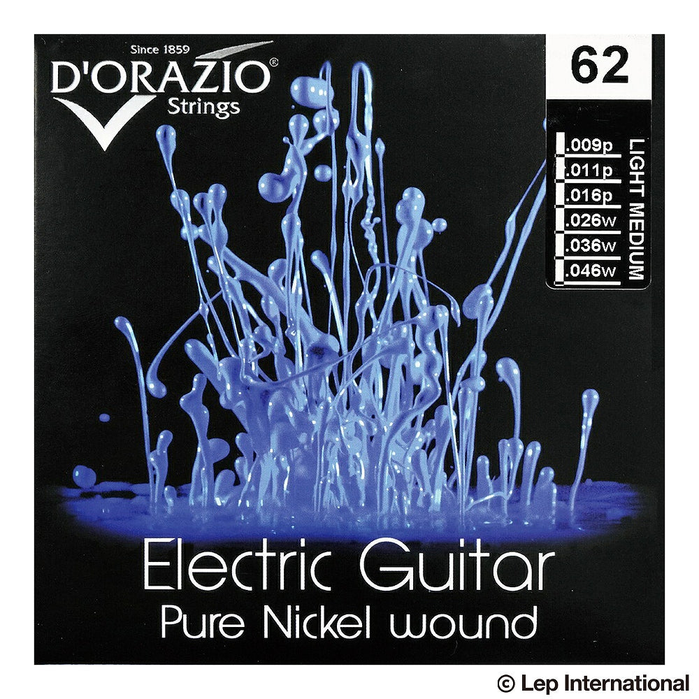 D'Orazio Strings - Electric Guitar Pure Nickel 99% Round Wound 62 (Light Medium 009-046) 【ゆうパケット対応可能】