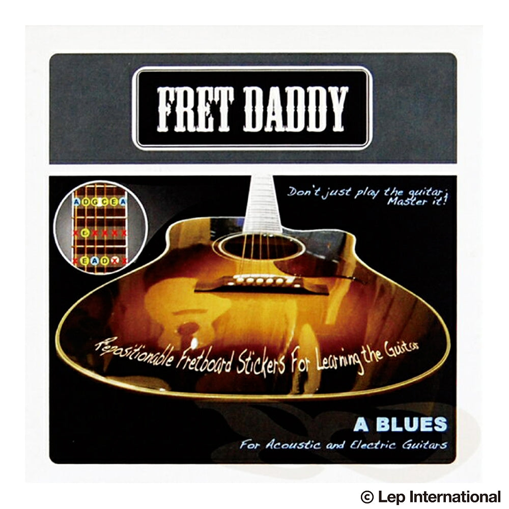 Fret Daddyスケール教則シール 【ブルーススケール(Aスケール)(エレキ/アコースティックギター用)】【ゆうパケット対応可能】
