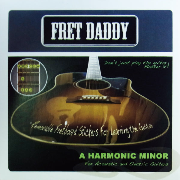 Fret Daddy - スケール教則シール 【ハーモニックマイナースケール(Aスケール)(エレキ/アコースティックギター用)】【ゆうパケット対応可能】