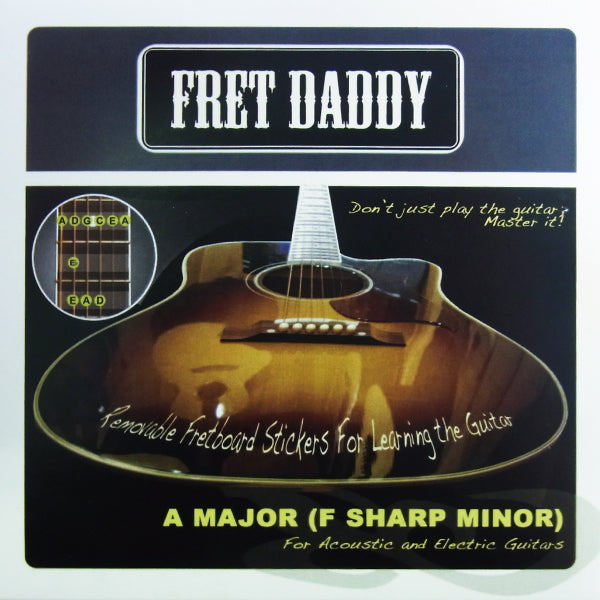 Fret Daddy スケール教則シール メジャースケール(Aスケール)(エレキ/アコースティックギター用)【ゆうパケット対応可能】