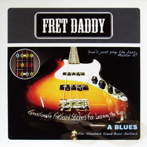 Fret Daddy スケール教則シール ブルーススケール(Aスケール)ベース用【ゆうパケット対応可能】