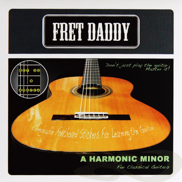 Fret Daddy - スケール教則シール 【ハーモニックマイナースケール (Aスケール クラシックギター用)】【ゆうパケット対応可能】