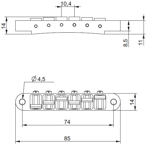 【お取り寄せ/代引不可】ABM/ABM2504N ナッシュビルタイプブリッジセット ニッケル(インチ規格)