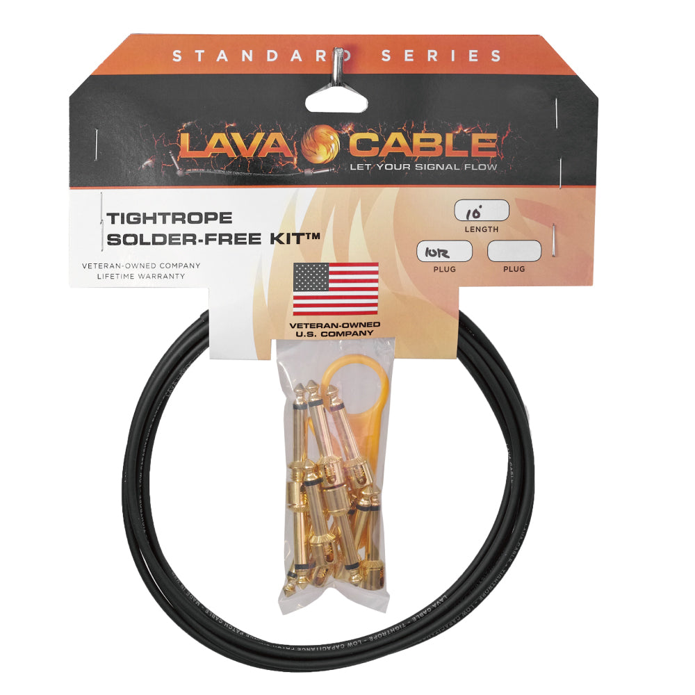 Lava Cable - Gold Plug TightRope Solder Free Kit L字型プラグ 【ゆうパケット対応可能】 パッチケーブル はんだ不要 ソルダーフリー 自作キット