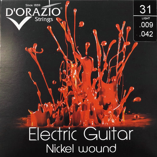D'Orazio Strings　Electric Guitar Nickel Round Wound 31 （Light 009-042）　【ゆうパケット対応可能】