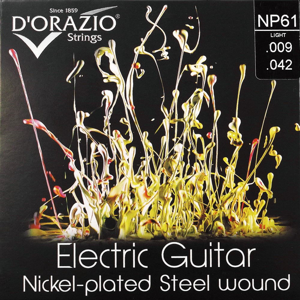 D'Orazio Strings - Electric Guitar Nickel-plated Steel Round Wound NP61(Light 009-042) 【ゆうパケット対応可能】