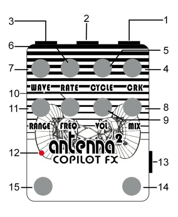 Copilot FX - Antenna 2 8knob Version | リングモジュレーター ノイズ ギター エフェクター