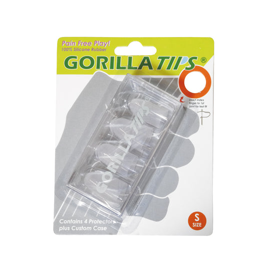 Gorilla Tips - Small Clear | 指先が痛くなりにくいギター ベース 練習用指サック 弦楽器 フィンガープロテクター 指先保護 【ゆうパケット対応可能】