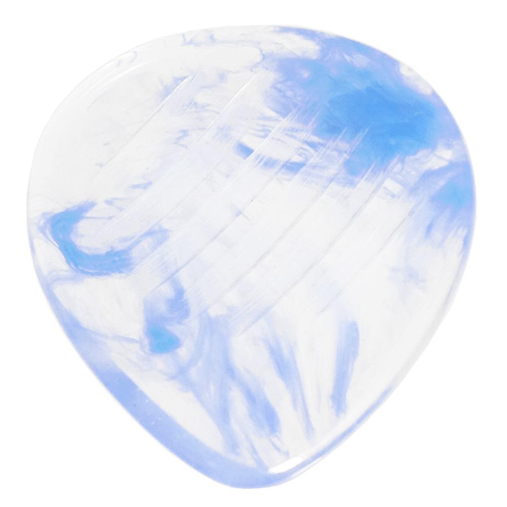 9℃ - レジン (樹脂) で作られた扱いやすい ティアドロップ ピック 3.0mm 片面くぼみ 滑り止め加工 | Resin Tear Drop Dent Clear and Light Blue 3mm (RE-TD-D-CLB-3.0)【ゆうパケット対応可能】