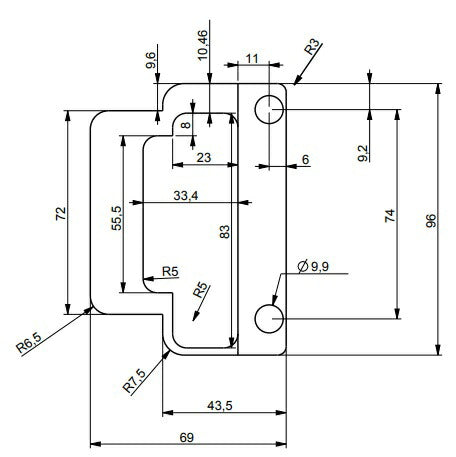 【お取り寄せ/代引不可】ABM/ABM5400B "Katana" ファインチューンブリッジ フロイドローズクラシックから置き換え可能 ブラック / ギターパーツ トレモロ フロイド ローズ ブリッジ