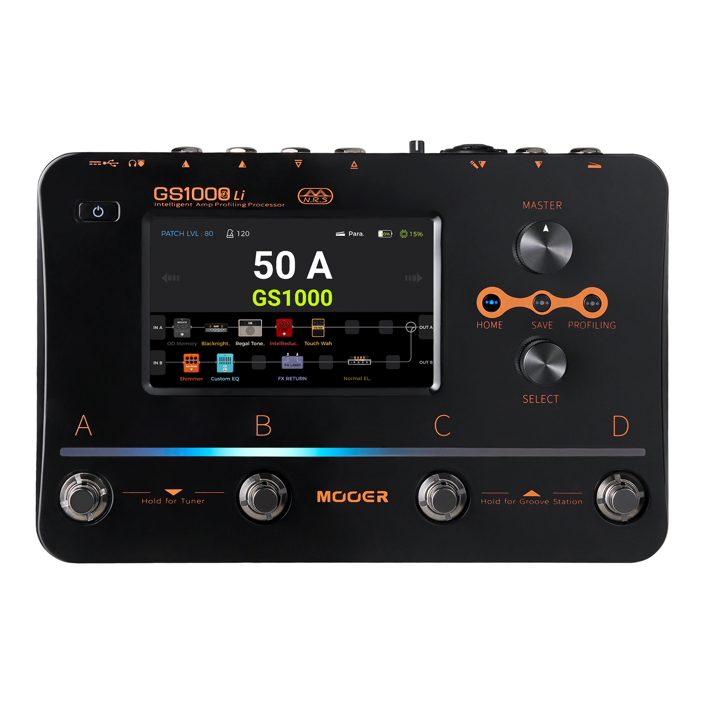 Mooer - GS1000 Li | マルチエフェクター プロファイラー タッチパネルディスプレイ AIイコライザー搭載 Bluetooth ギター エフェクター