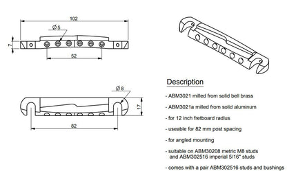ABM/ABM3021G　ラップアラウンドブリッジ ゴールド（ベルブラス製）