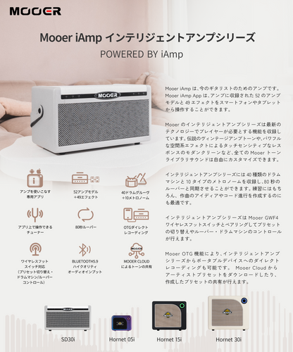 Mooer  Hornet 30i  / 30W コンボアンプ ギター アンプ デジタルモデリングアンプ