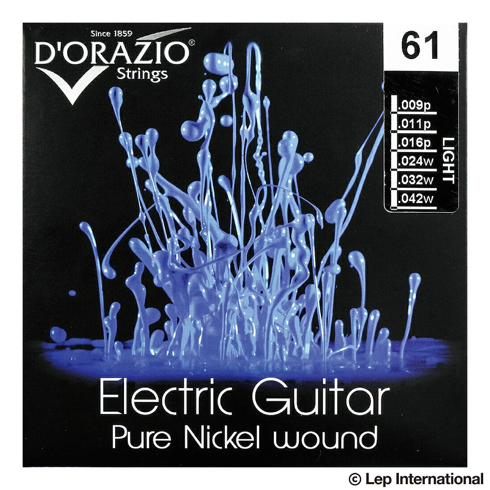 D'Orazio Strings Electric Guitar Pure Nickel 99% Round Wound 61 (Light 009-042)　【ゆうパケット対応可能】