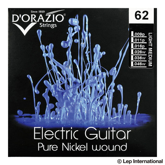 D'Orazio Strings Electric Guitar Pure Nickel 99% Round Wound 62 (Light Medium 009-046)　【ゆうパケット対応可能】