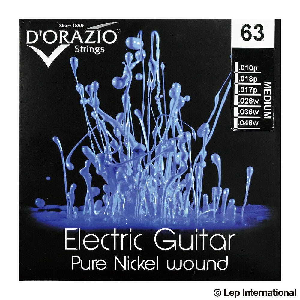 D'Orazio Strings Electric Guitar Pure Nickel 99% Round Wound 63 (Medium 010-046)　【ゆうパケット対応可能】