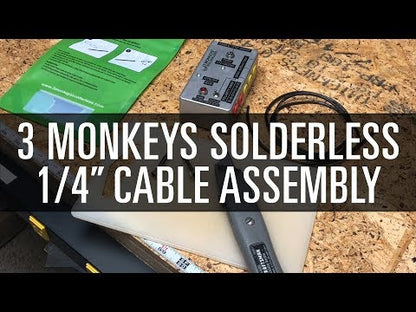 3 Monkeys Solderless　1/4" AUDIO SOLO PACK【ゆうパケット対応可能】 / プラグ2個+ケーブル30cmセット、LS (SL) 兼用プラグ、はんだ不要 パッチケーブル自作キット