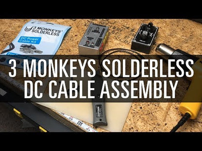 3 Monkeys Solderless　DC SOLDERLESS SOLO PACK【ゆうパケット対応可能】 / プラグ2個+ケーブル30cmセット、はんだ不要 DCケーブル自作キット