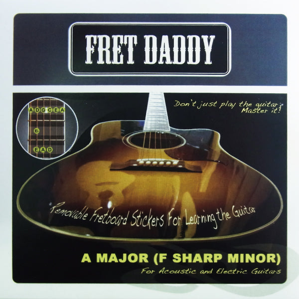 Fret Daddy　スケール教則シール　メジャースケール（Aスケール）（エレキ/アコースティックギター用）【ゆうパケット対応可能】