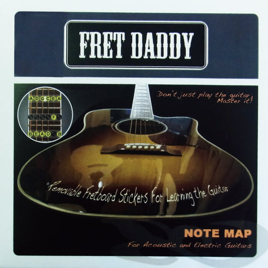Fret Daddyスケール教則シール 【フレットボードノートマップ（エレキ/アコースティックギター用）】【ゆうパケット対応可能】