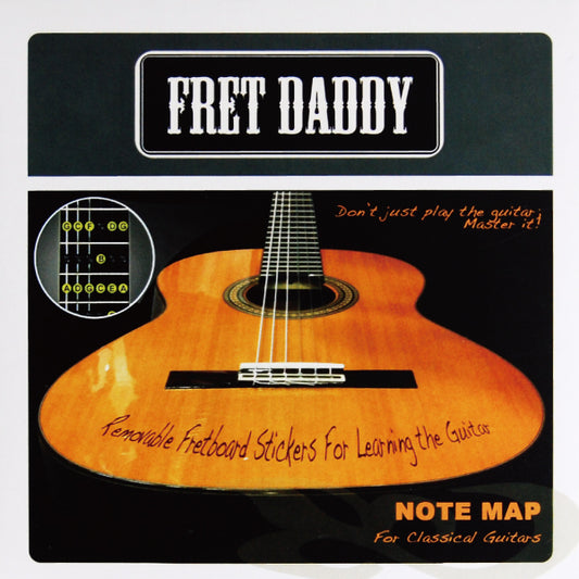 Fret Daddyスケール教則シール 【フレットボードノートマップ（クラシックギター用）】　【ゆうパケット対応可能】