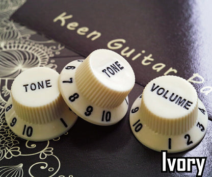 Keen Guitar Parts Factory ストラトキャスターノブ3点セット（Volumeノブ x1,Toneノブ x2）【ゆうパケット対応可能】