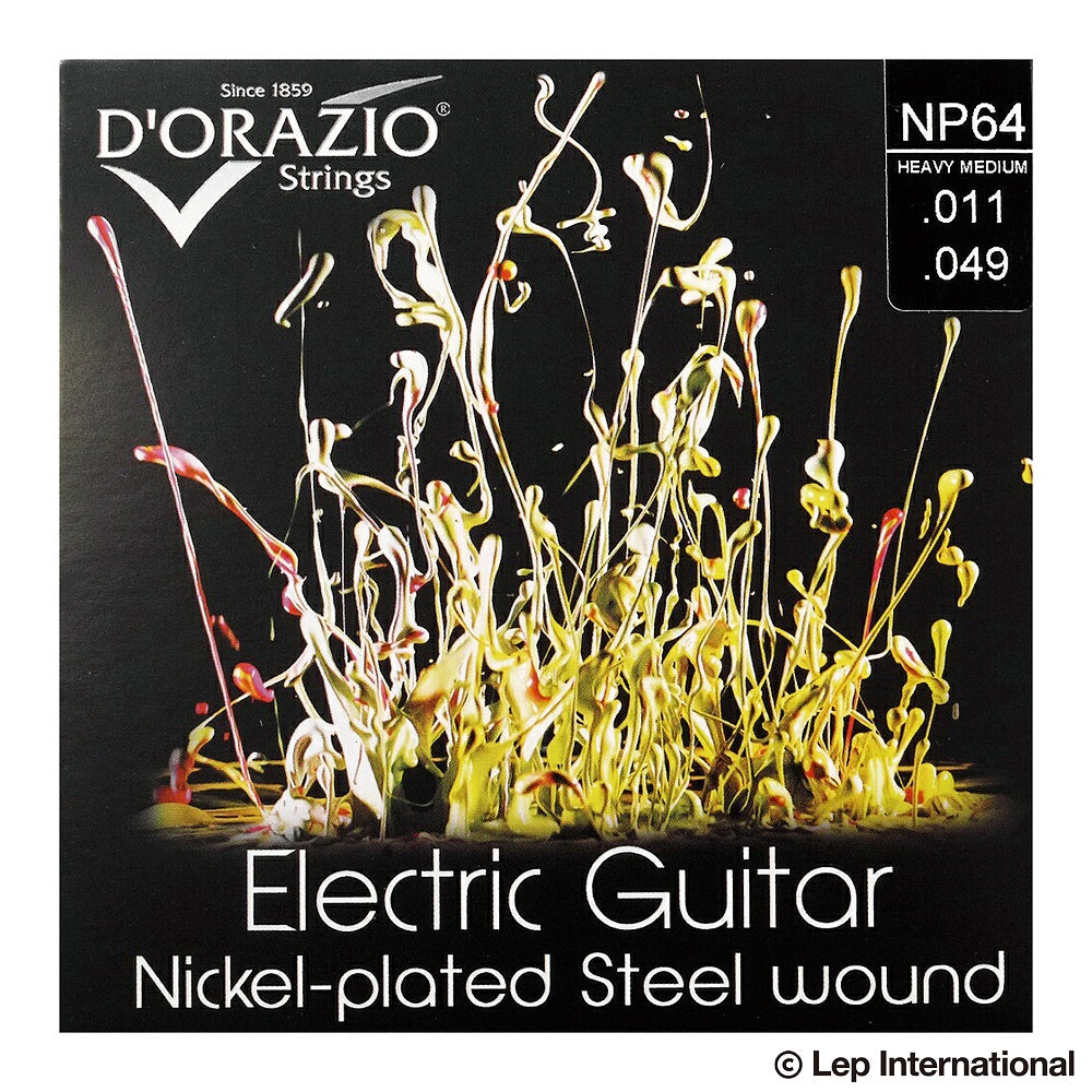 D'Orazio Strings　Electric Guitar Nickel Plated Steel Round Wound NP64（Heavy Medium 011-049）　【ゆうパケット対応可能】
