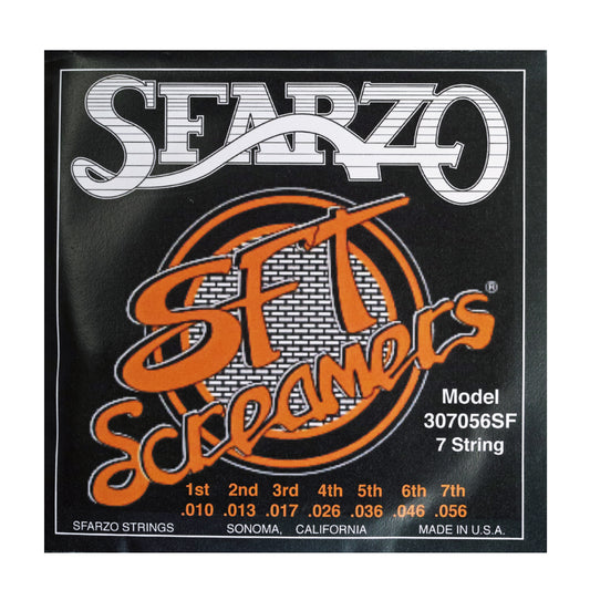 SFARZO　SFT Screamers 307056SF 7弦用 .010-.056  / ギタリストのためだけに開発された新世代の高品質弦！　Jake Cloudchair使用弦 【ゆうパケット対応可能】